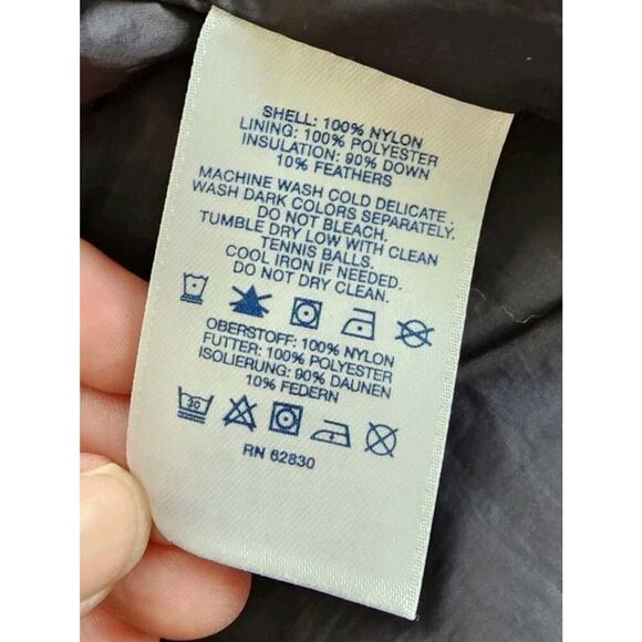 Lands' End Blue Quilted Down Puffer Coat Jacket Full Zip Women’s Sz MP EUC - Picture 8 of 11